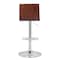 Armen Living Aubrey Adjustable Height Swivel Cream Faux Leather and Chrome Bar Stool with Walnut Wood LCAUBAWACR - alternate 5